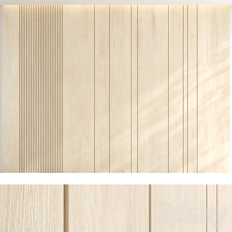 Wood panel set v01 3DS Max Model - thumbnail 2