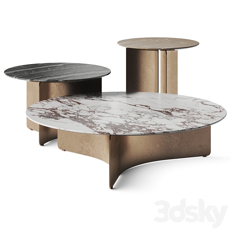 Marelli Wave Coffee Tables 3DS Max - thumbnail 1