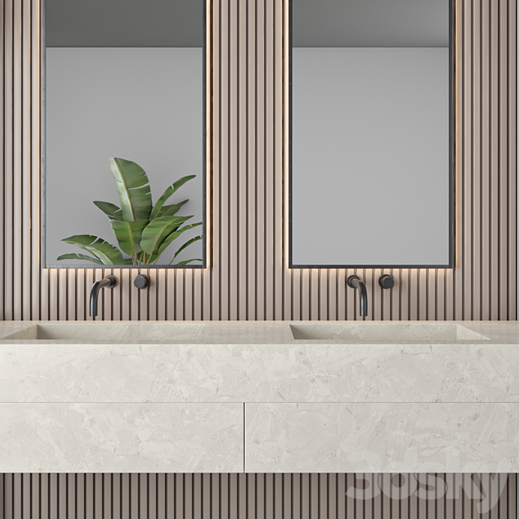 Bathroom furniture set 52 3D Model Free