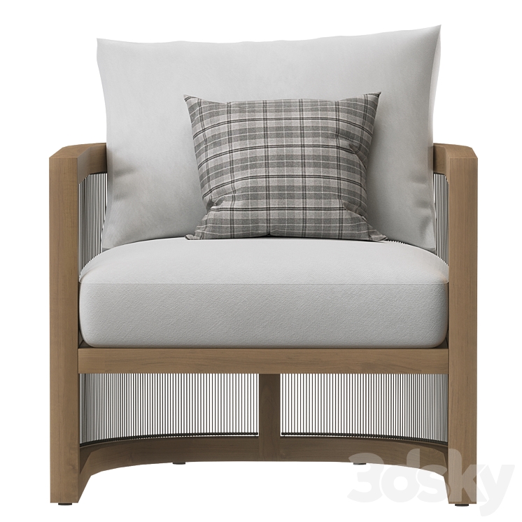 RH | Capri Teak Swivel Lounge Chair 3DS Max - thumbnail 2