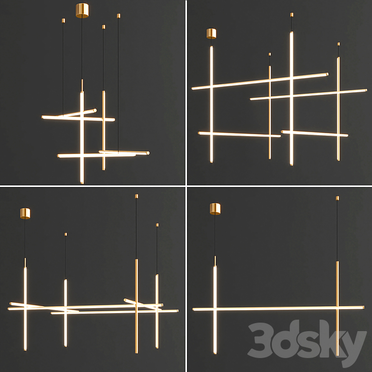 Coordinates LED Chandelier collection 3DS Max - thumbnail 1