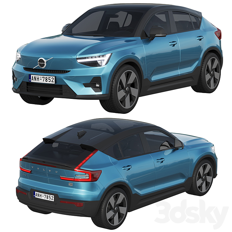 Volvo C40 Recharge 3DS Max Model - thumbnail 2