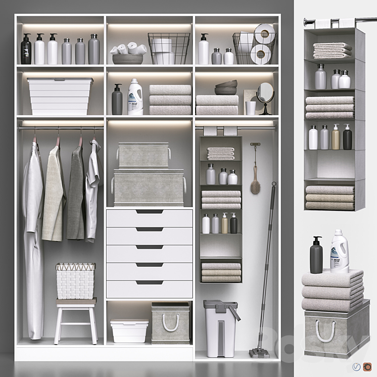Laundry and bath cabinet 3 3DS Max Model - thumbnail 1