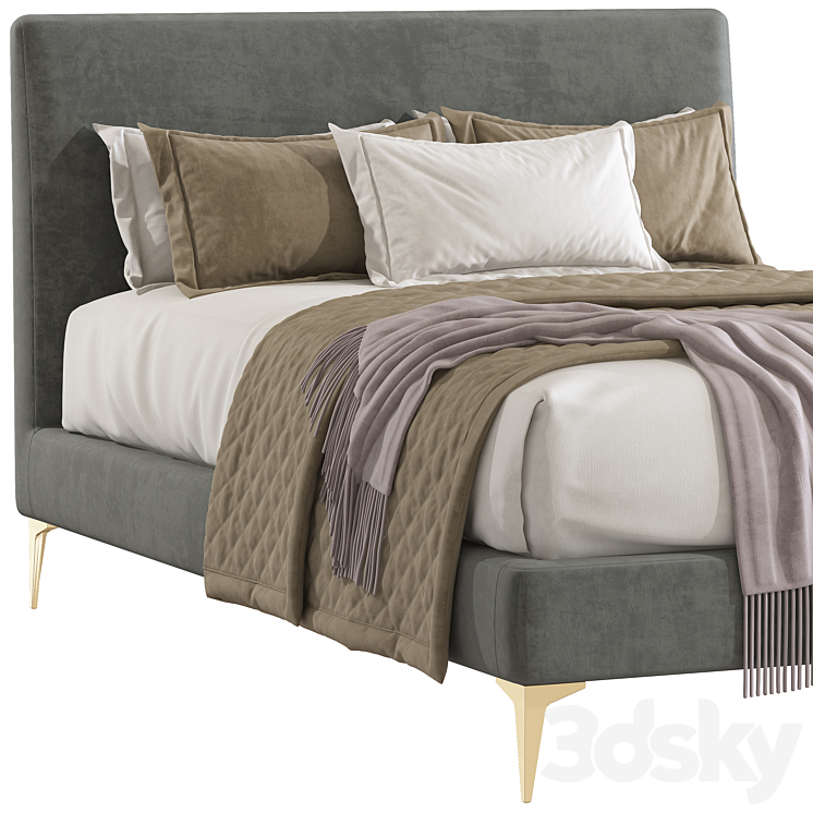 Andes Bed - Metal Legs 101 3D Model Free