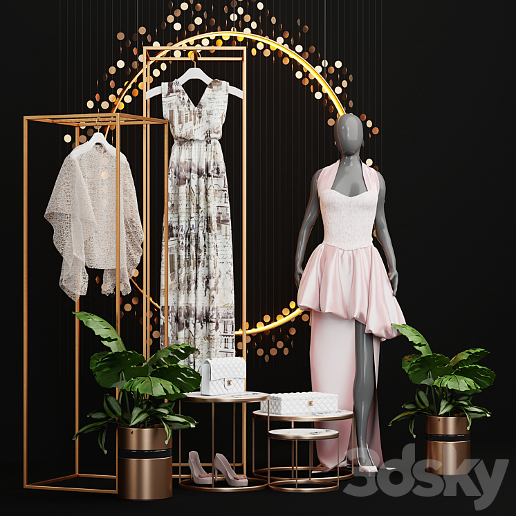 Clothing store showcase 2 3D Model Free