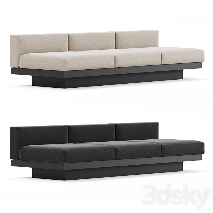 Bench three seater Rudolph by Serax 3D Model