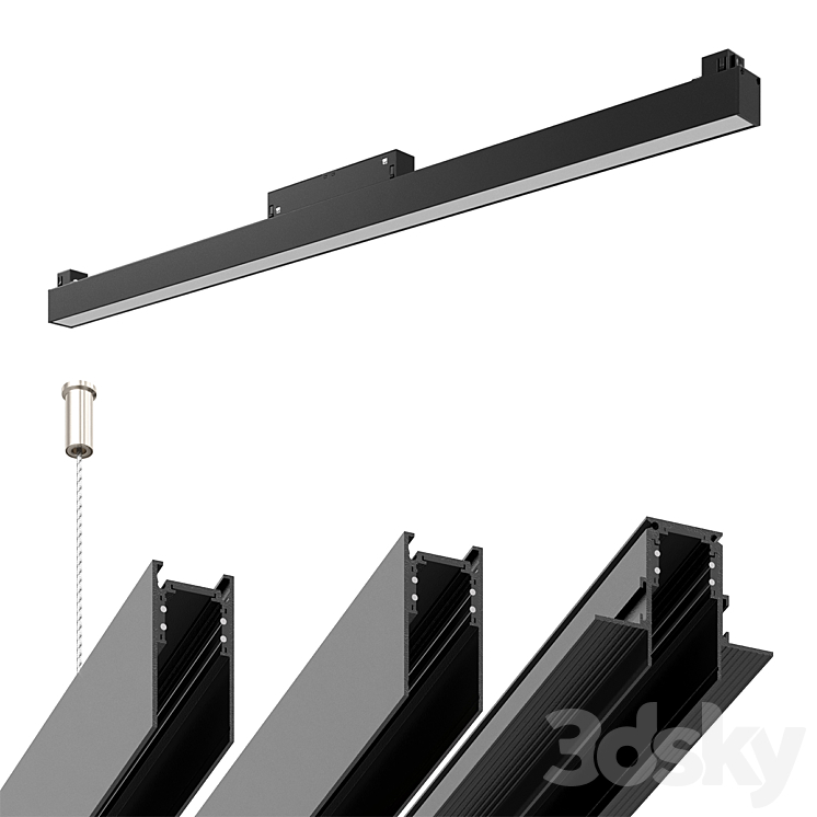 Arte Lamp Linea A4633PL-1BK 3DS Max - thumbnail 2