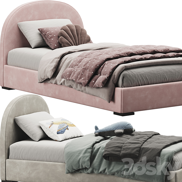 Bed Childroom Set 17 3DS Max Model - thumbnail 2