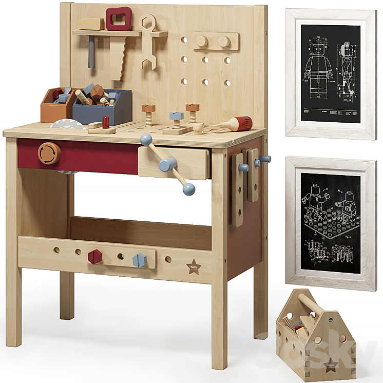 Kids Concept Tool Bench 3DS Max - thumbnail 1