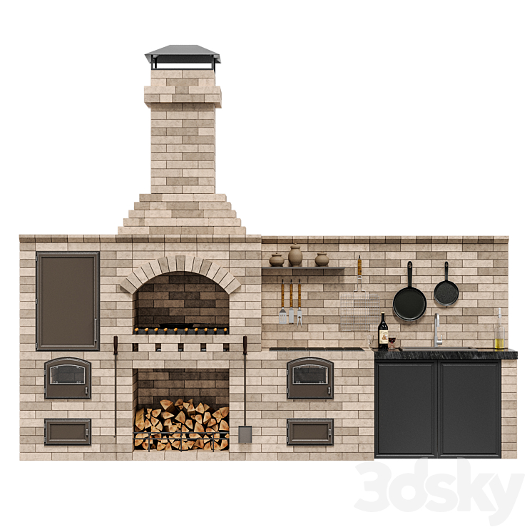 Barbecue BIG R 78 radius 3D Model