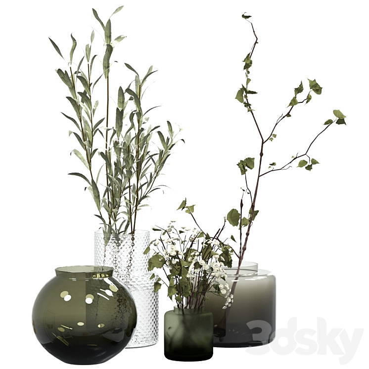 Bouquets in vases 3DS Max Model - thumbnail 2