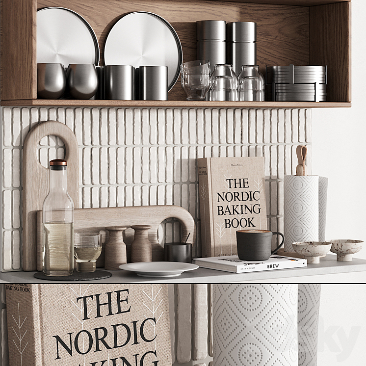 163 kitchen decor set accessories 06 scandi nordic menu 01 3D Model
