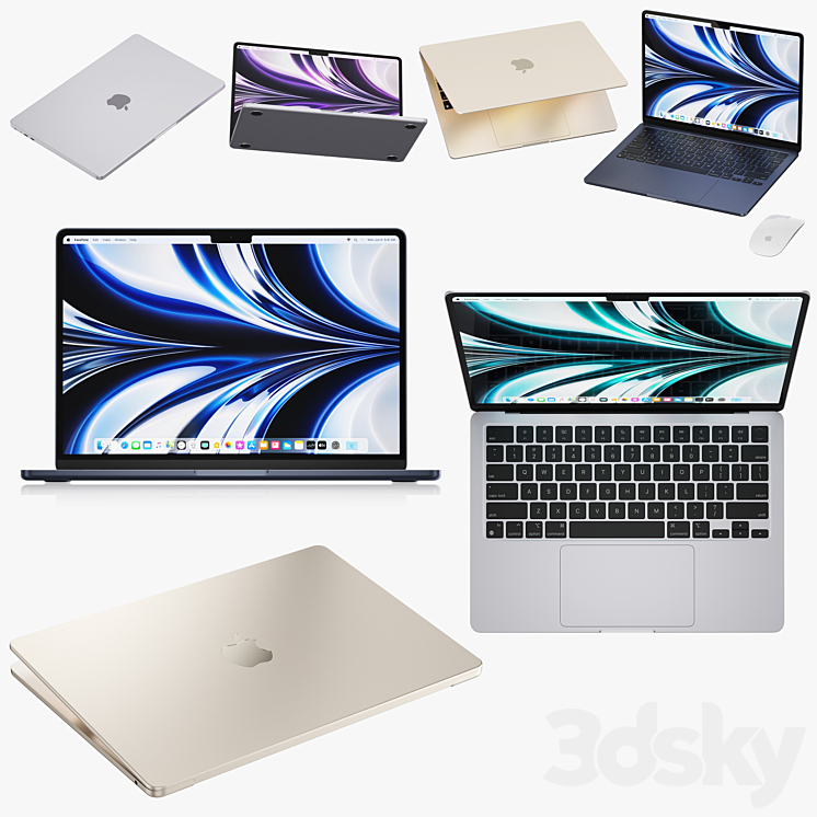 Apple MacBook Air M2 2022 3D Model Free