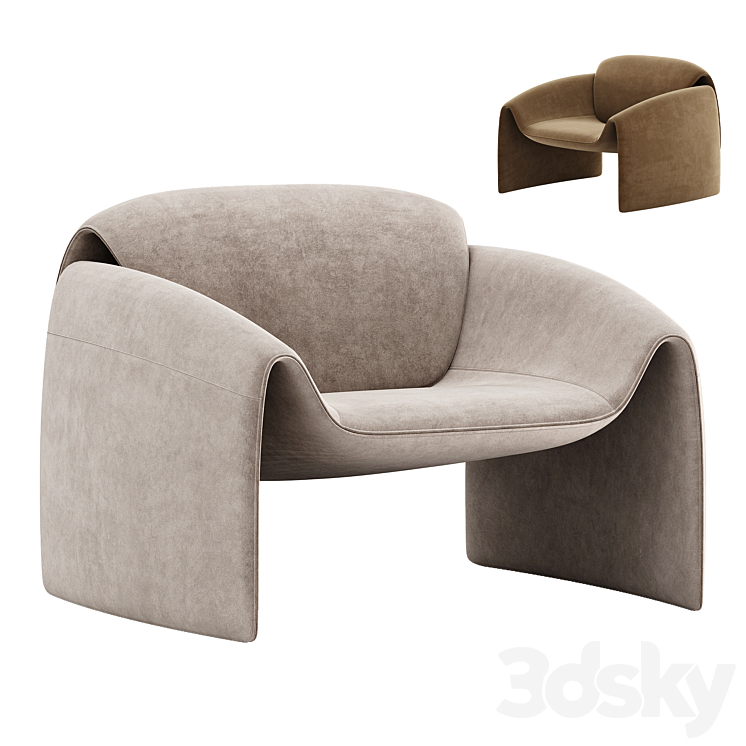 Le Club Armchair By Poliform 3D Model Free