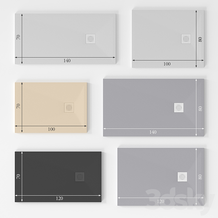 Shower trays Artceram LAPIS 3D Model Free