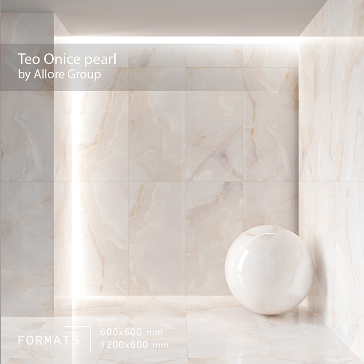 Teo Onice pearl Floor\/Wall Tile 3DS Max Model - thumbnail 1