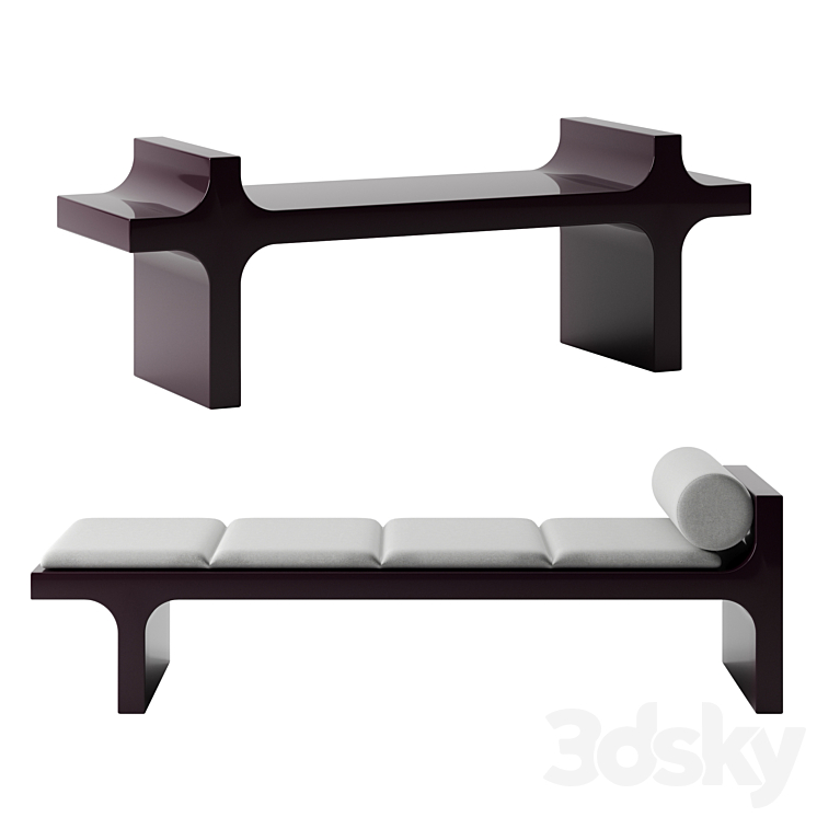 DHARMA bench by Baxter 3DS Max - thumbnail 1