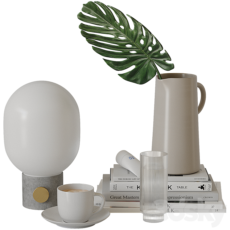Decorative set for bedside tables 3D Model Free