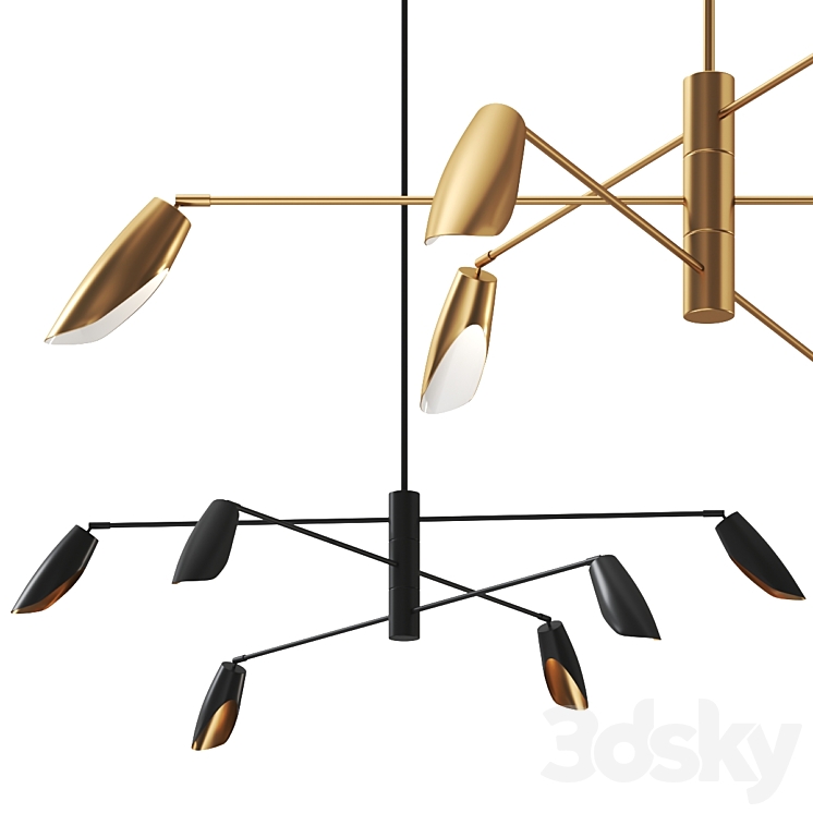 Bowery 3 Tier Led Chandelier by Fredrick Ramond Pendant Lamp 3DS Max - thumbnail 1