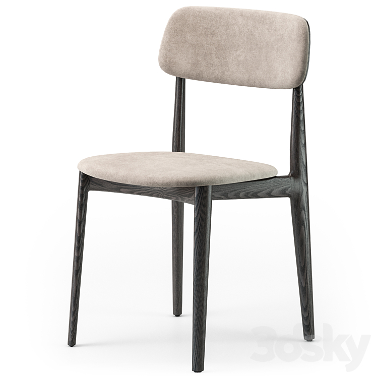 Poliform Curve dining chair 3DS Max Model - thumbnail 2