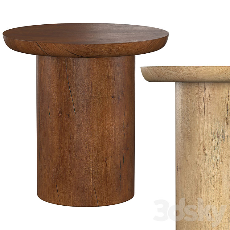 OSLO PEDESTAL ROUND SIDE TABLE 3DS Max - thumbnail 1