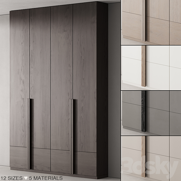 170 cabinet furniture 02 minimal wardrobe cupboard 01 3DS Max Model - thumbnail 1