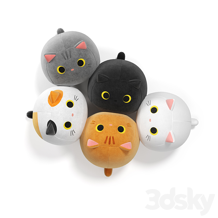 Soft toys cats 3DS Max - thumbnail 2