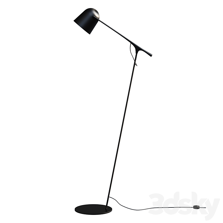 Floor lamp Minimal Black Iron Floor Lamp 3DS Max Model - thumbnail 1