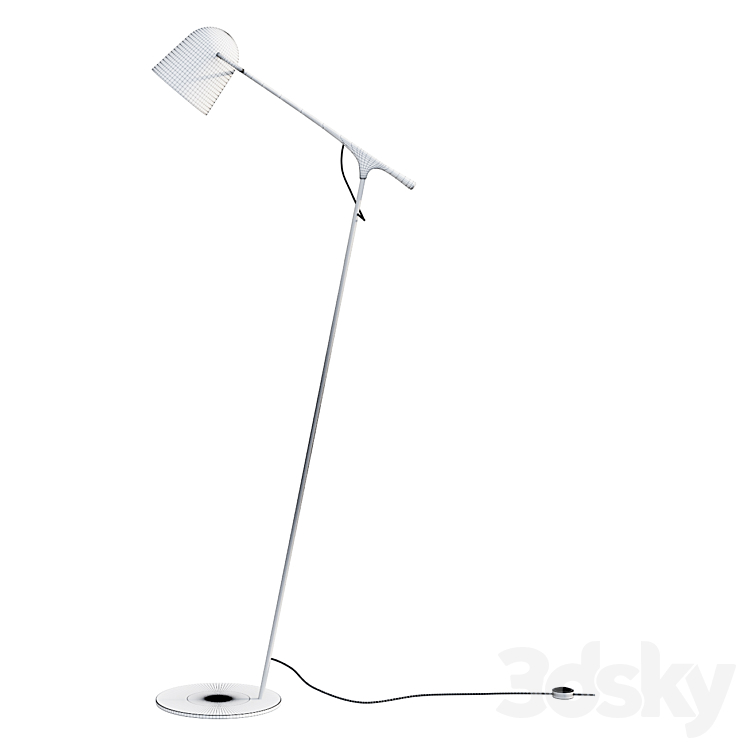 Floor lamp Minimal Black Iron Floor Lamp 3DS Max Model - thumbnail 2