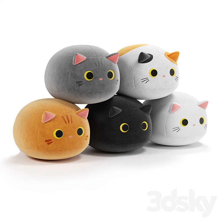 Soft toys cats 3D Model