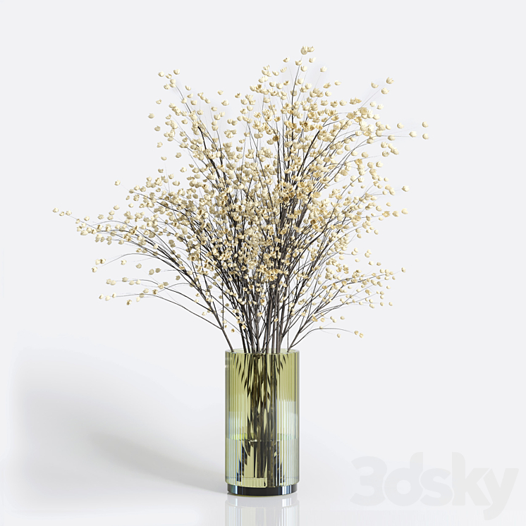 Yellow flowers with yellow galss vase – bouquet 23 3DS Max - thumbnail 2