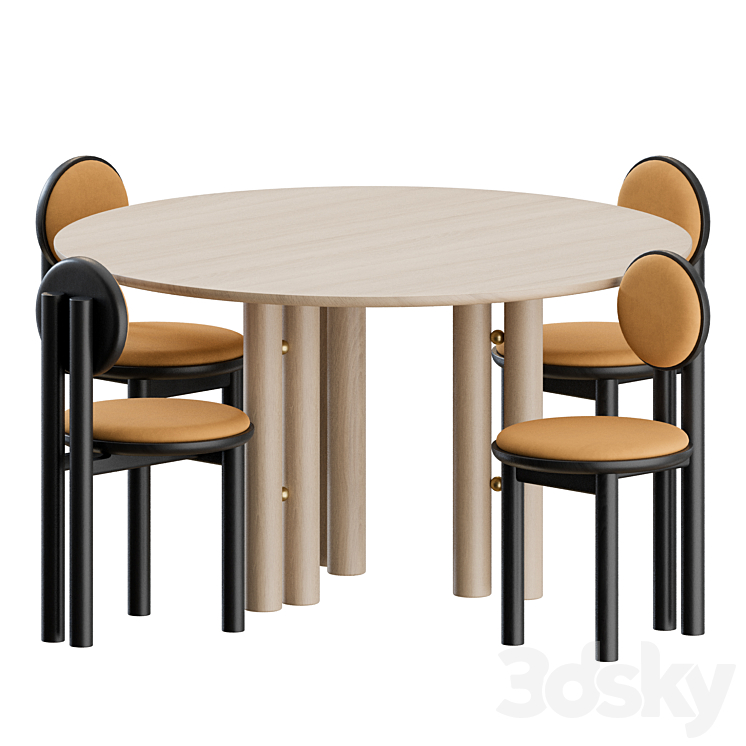 Dinning Set by Steven Bukowski 3D Model