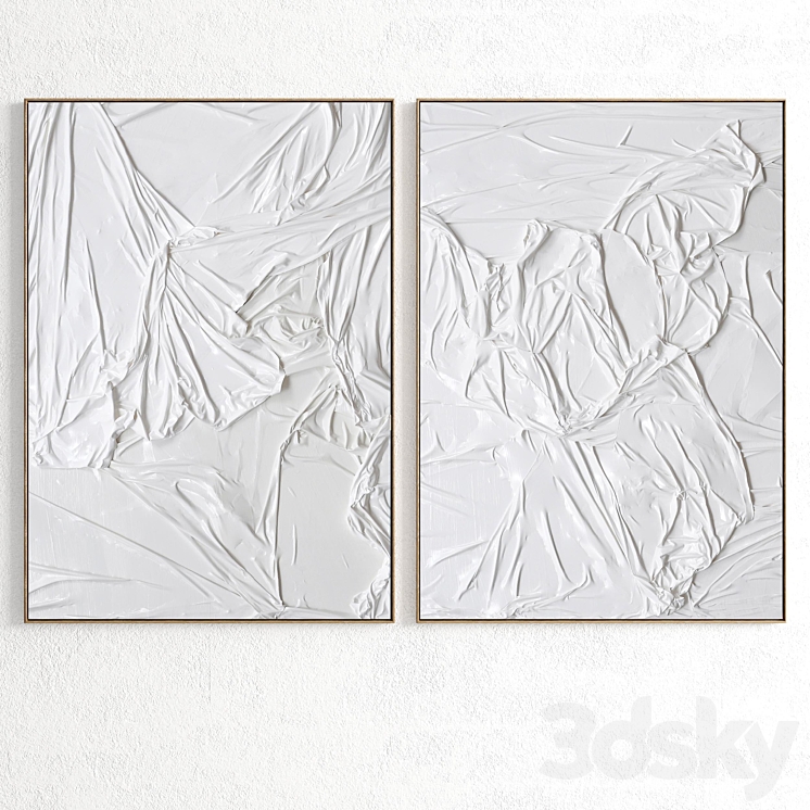 Plaster Two Photo Frame R-243 3D Model Free