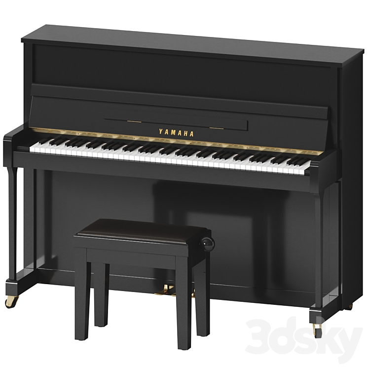 Yamaha b2 PE piano with bench 3D Model