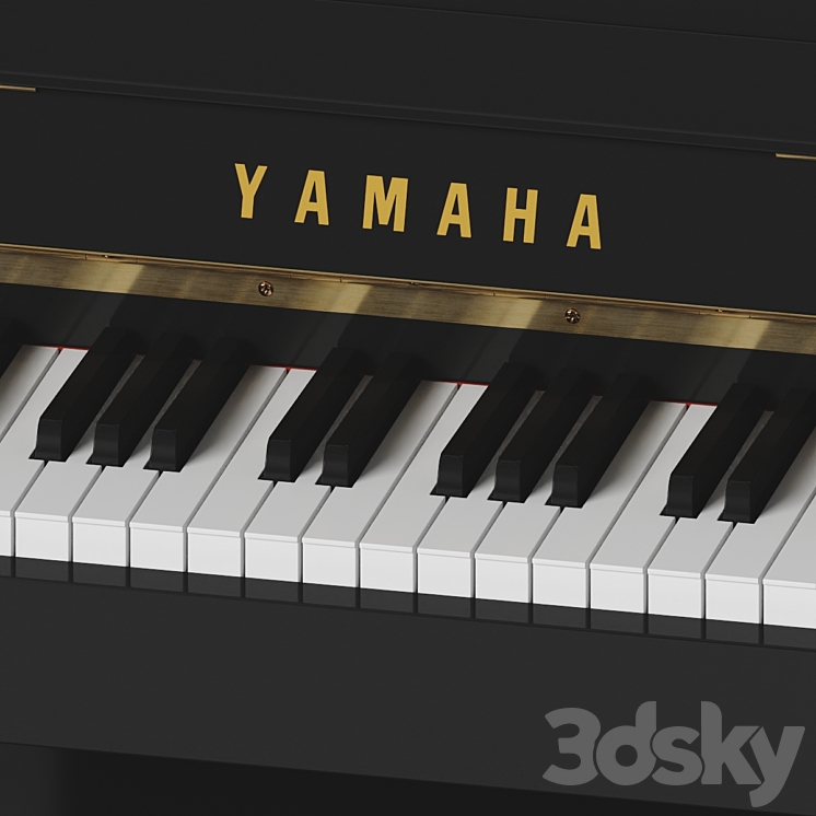 Yamaha b2 PE piano with bench 3DS Max - thumbnail 2