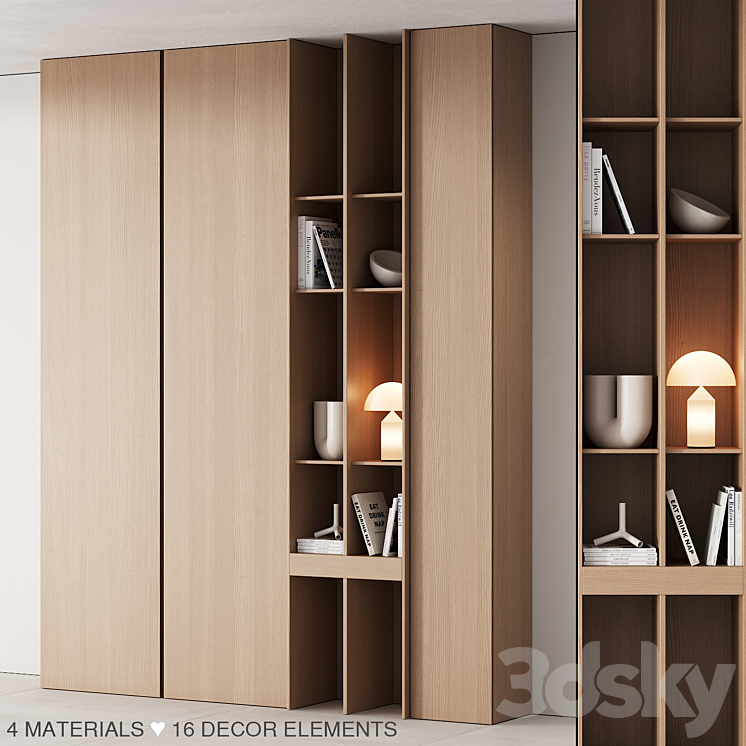 175 cabinet furniture 05 modern cupboard with decor 02 3DS Max - thumbnail 1