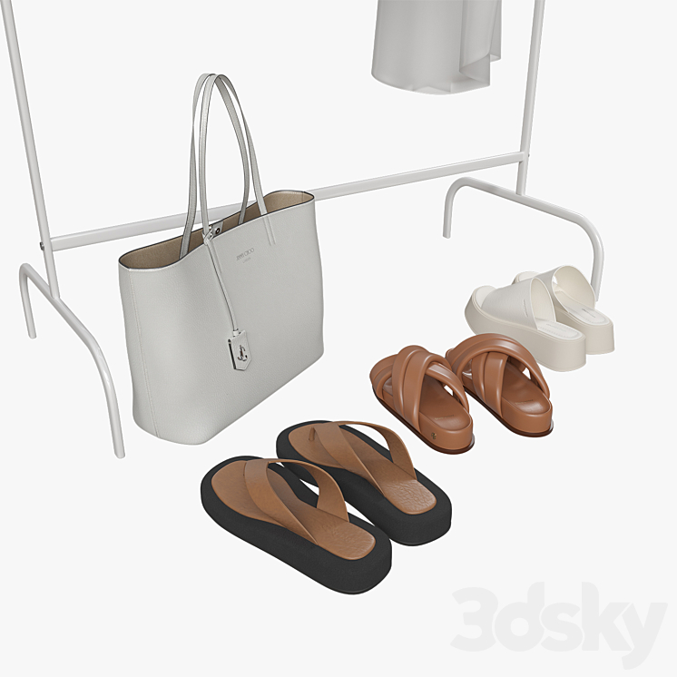 Set of clothes shoes and bag 3DS Max - thumbnail 2