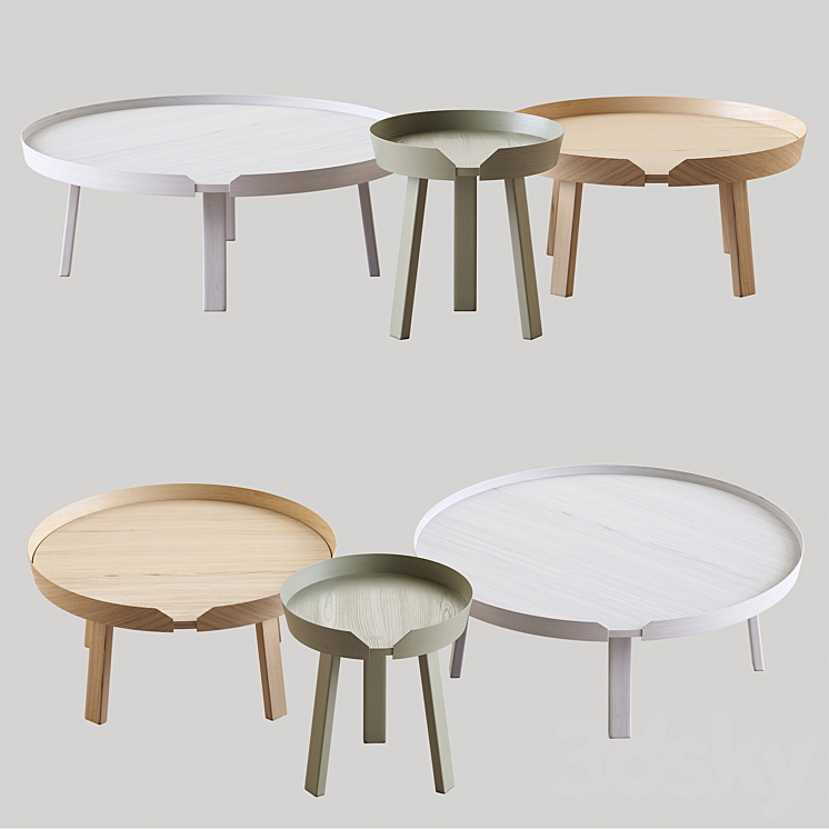 Around Coffee Table 3DS Max Model - thumbnail 1