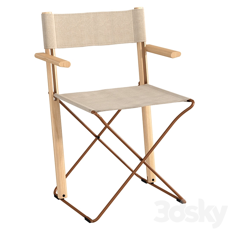 Zilio A&C BACCHETTE Folding fabric chair with armrests 3D Model
