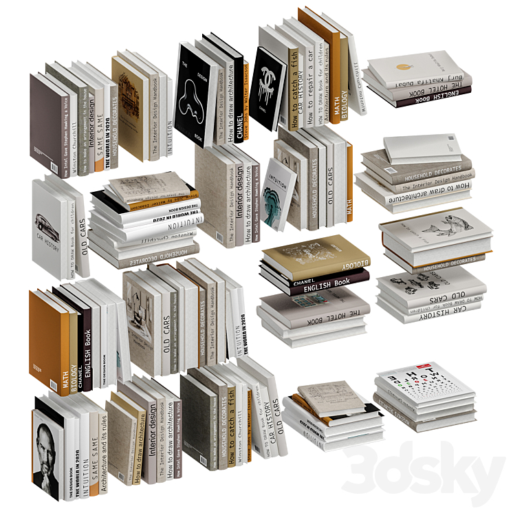 Set of books in beige color Free Download