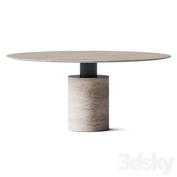 Acerbis Creso Travertine Dining Table 3DS Max Model - thumbnail 1