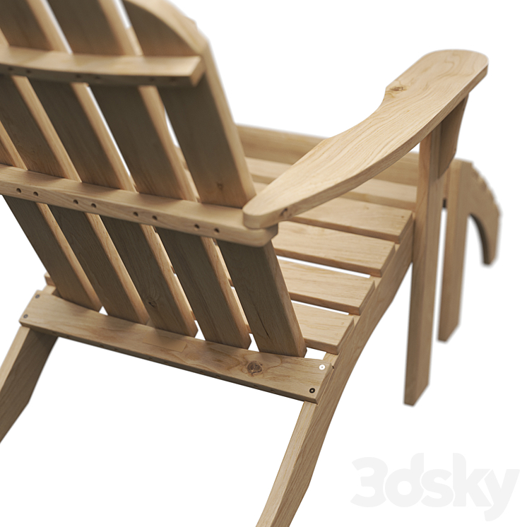 ADIRONDACK lounge chair with footrest 3DS Max Model - thumbnail 2