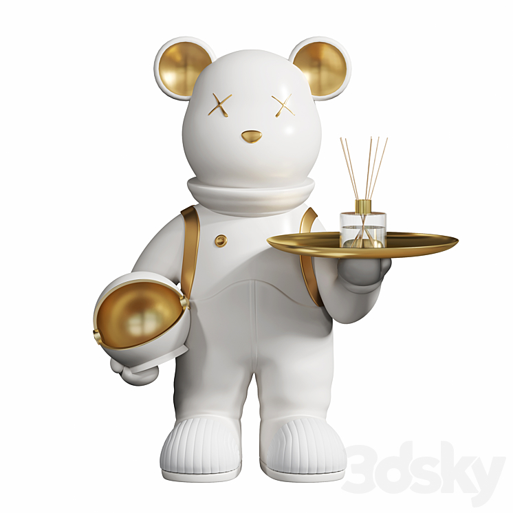 space bear ceramic ornaments 3DS Max Model - thumbnail 2
