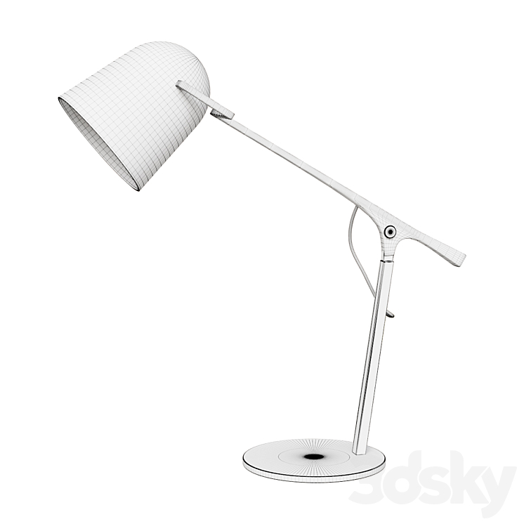 Minimal Beige Iron Desk Lamp 3DS Max - thumbnail 2