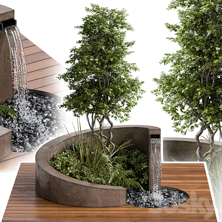 Landscape Furniture with Fountain – Architect Element 08 3DS Max - thumbnail 1