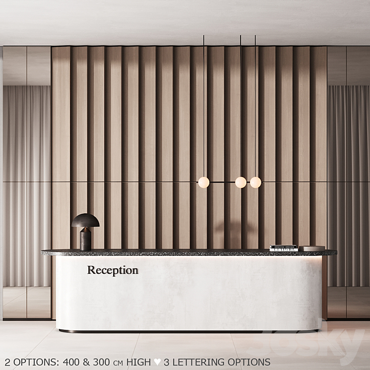 181 office furniture 01 reception desk 01 3D Model