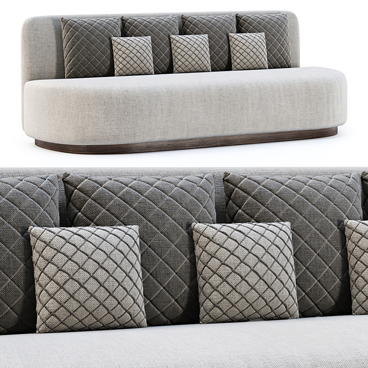 Stefa restaurant double seat sofa SCD22 by Bpoint Design 3DS Max Model - thumbnail 1