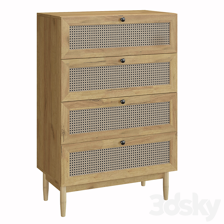 Bedside table Roshal Wood and Chest of drawers Roshal-1 Wood Sofa.ru 3D Model