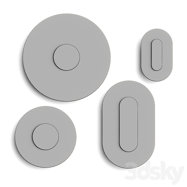 Baxter Button Wall Lamps 3D Model