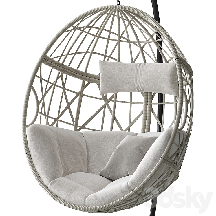 Ulax Furniture Patio Wicker Swing Egg Chair 3DS Max Model - thumbnail 2